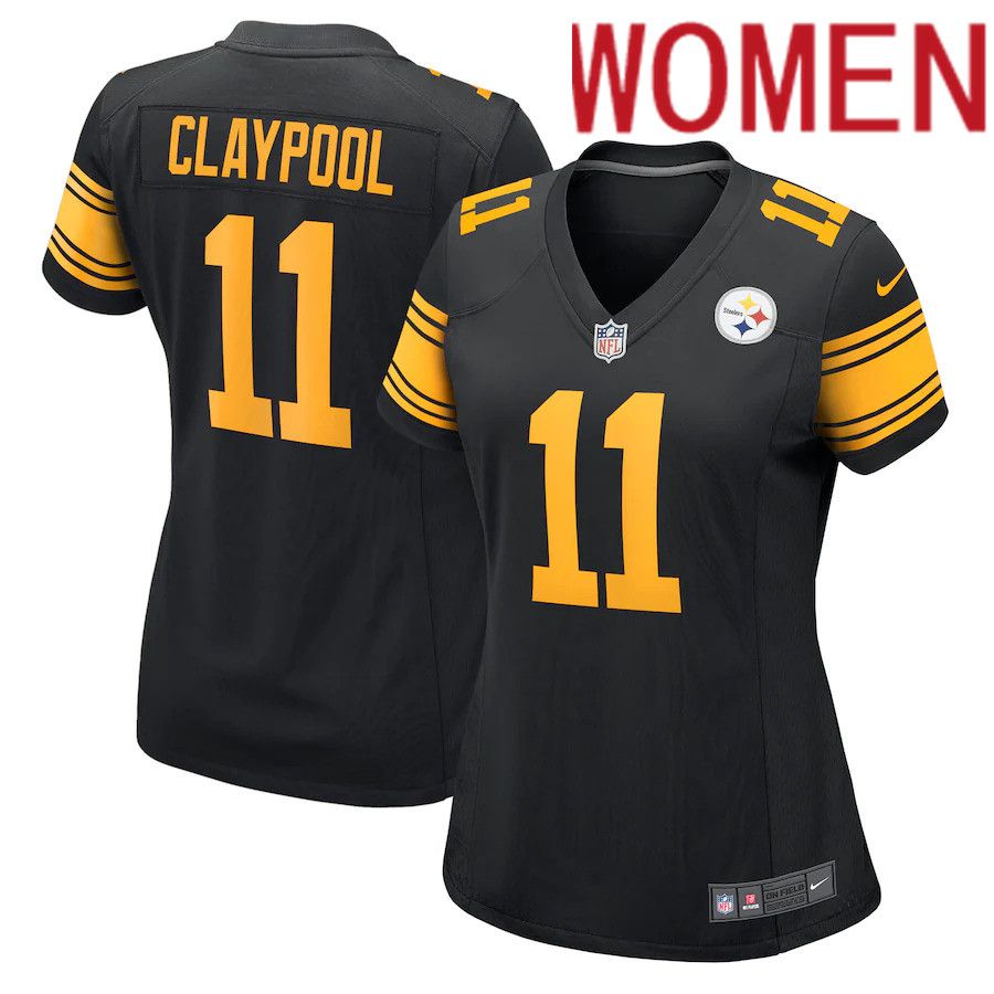 Women Pittsburgh Steelers #11 Chase Claypool Nike Black Alternate Game NFL Jersey
